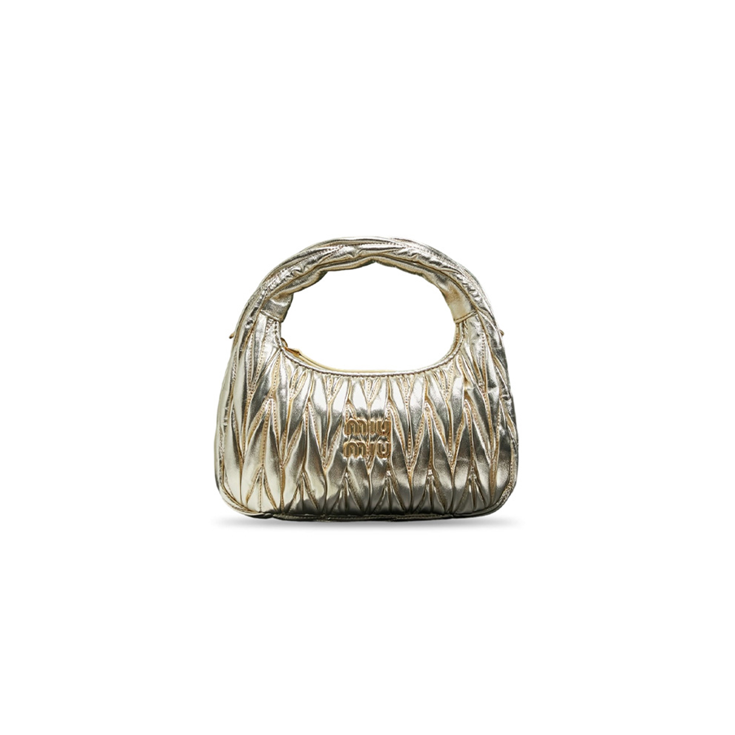 MIU MIU WANDER MATELASSÉ NAPPA LEATHER HOBO BAG 5BC125 (20*17*6cm)